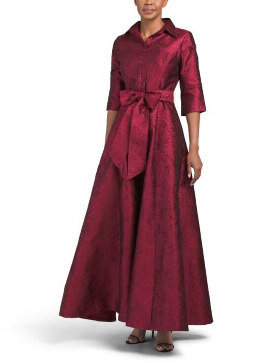 RENE BY RENE RUIZ Dresses & Skirts - RENE BY RENE RUIZ Three-quarter Sleeve Jacquard Shirt Gown